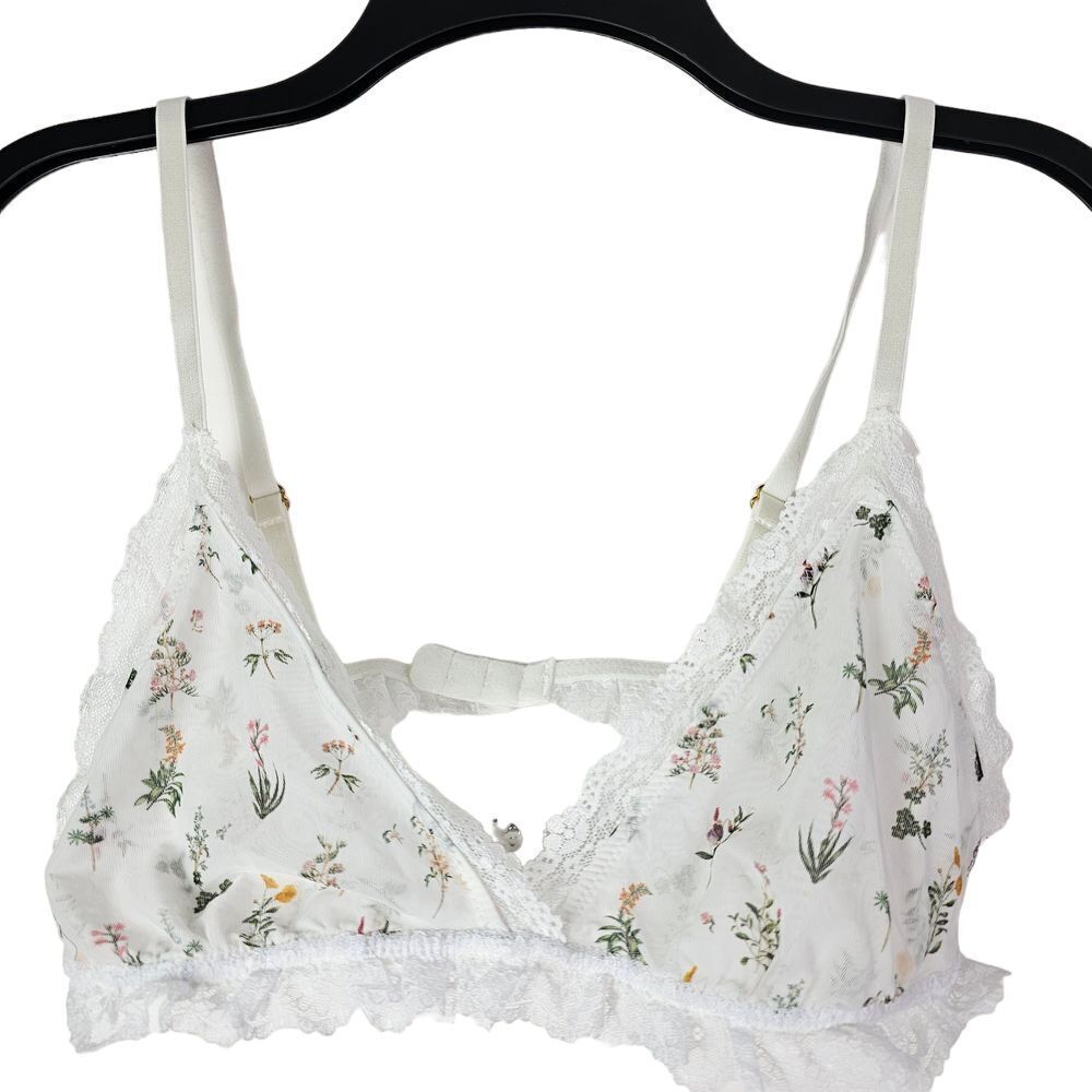 Show Me Your Mumu SMYM Bralette Womens Large White Floral Lace